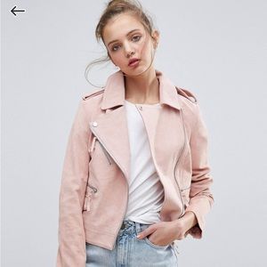ASOS Pink Suede Motorcycle Jacket *NWT*